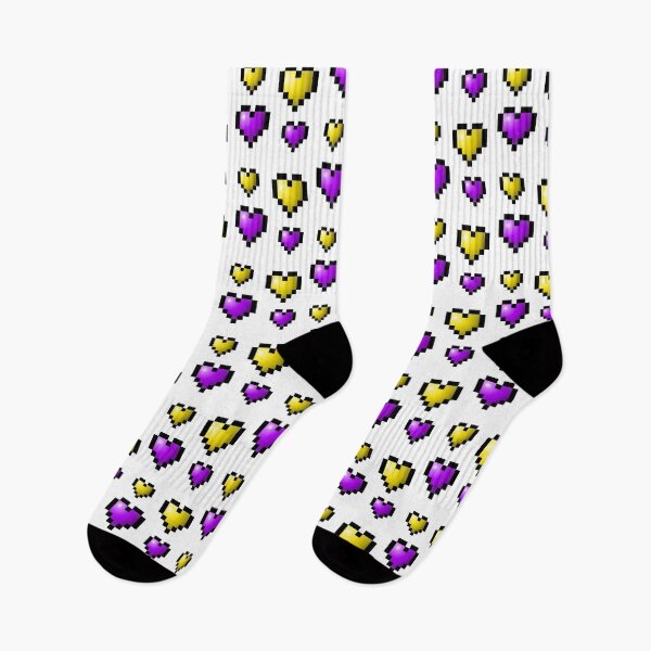Item preview, Purple and Yellow Pixel Hearts designed and sold by StarCap7.