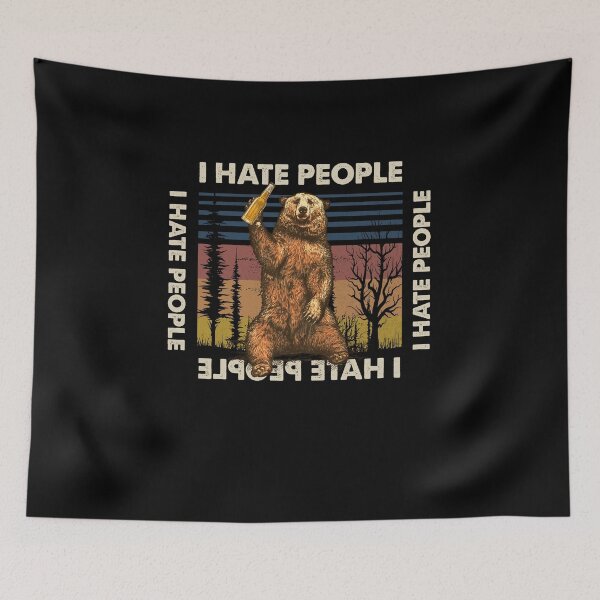 Item preview, I HATE PEOPLE, I LOVE NATURE, I LOVE RUSSIA, BEAR AND BEER WORD PLAY FUNNY designed and sold by GeradoSadow.