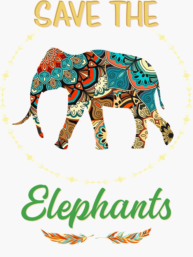 "Save The Elephants Tribal Boho Native American Earth Day Design