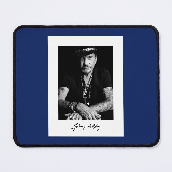 Item preview, Johnny Hallyday - Portrait chapeau noir et blanc classique designed and sold by unkrautshop.
