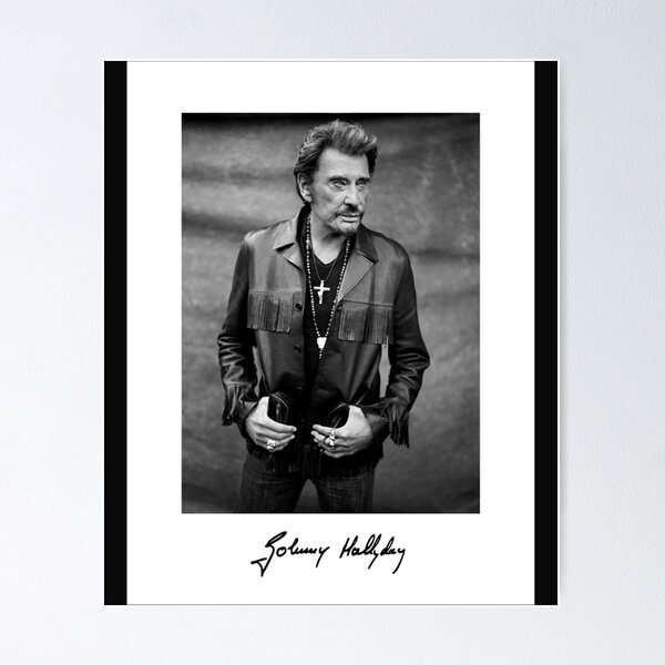 Johnny Hallyday Portrait jeune noir et blanc classique