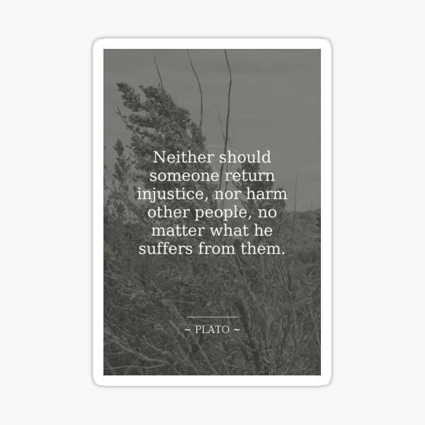 Plato Justice Quote Sticker