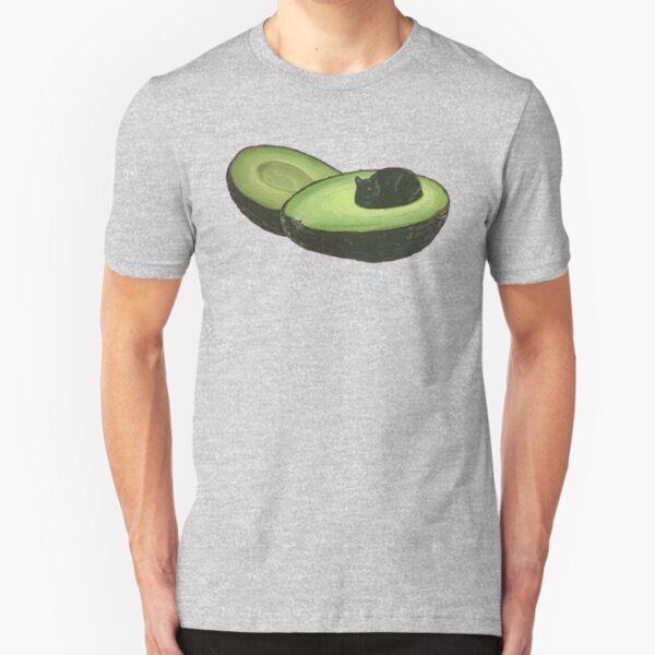 Avocado Cat Slim Fit T-Shirt