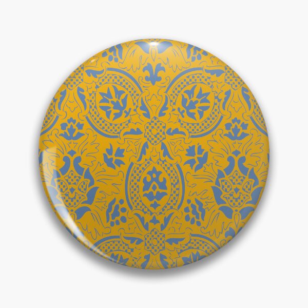 Item preview, Vintage Ornament Pattern - Mustard Yellow and Blue designed and sold by LamaraK.