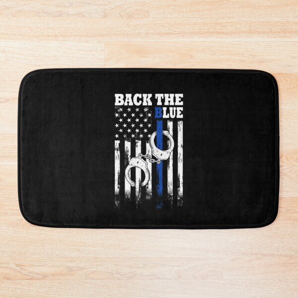 Item preview, Back the Blue Defend the Police Black and White American Flag With Blue Police Line designed and sold by TuanKienshop.