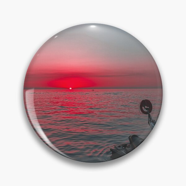 Item preview, Red Sunset from the ocean & black jetski  designed and sold by anisbbmbrush.