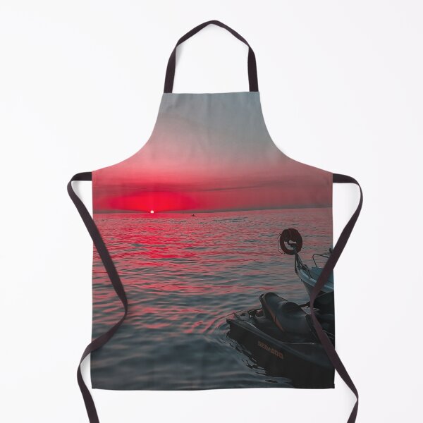 Item preview, Red Sunset from the ocean & black jetski designed and sold by anisbbmbrush.