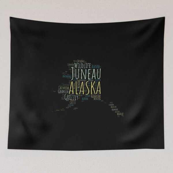 Item preview, Colorful Alaska Map Typography designed and sold by JanesCreations.
