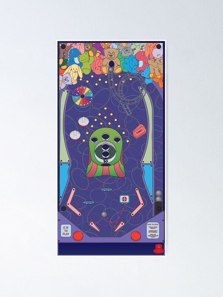 Poster for Sale mit Flipper-Spielfeld von Shrotos Design