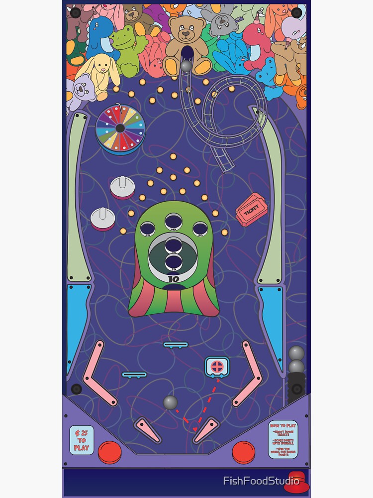 "Pinball Playfield" Sticker by ajshrode Redbubble
