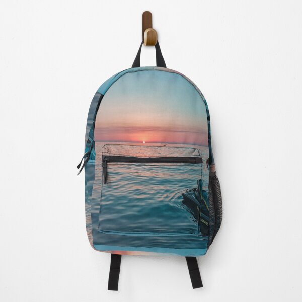 Item preview, Yellow Sunset from the ocean & black jetski designed and sold by anisbbmbrush.