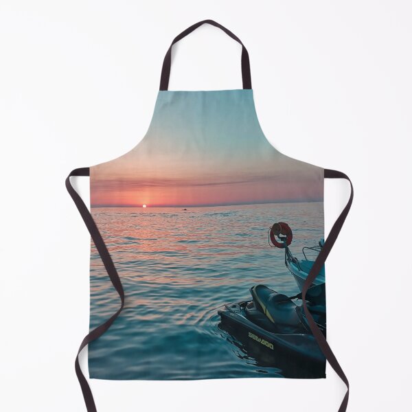 Item preview, Yellow Sunset from the ocean & black jetski designed and sold by anisbbmbrush.