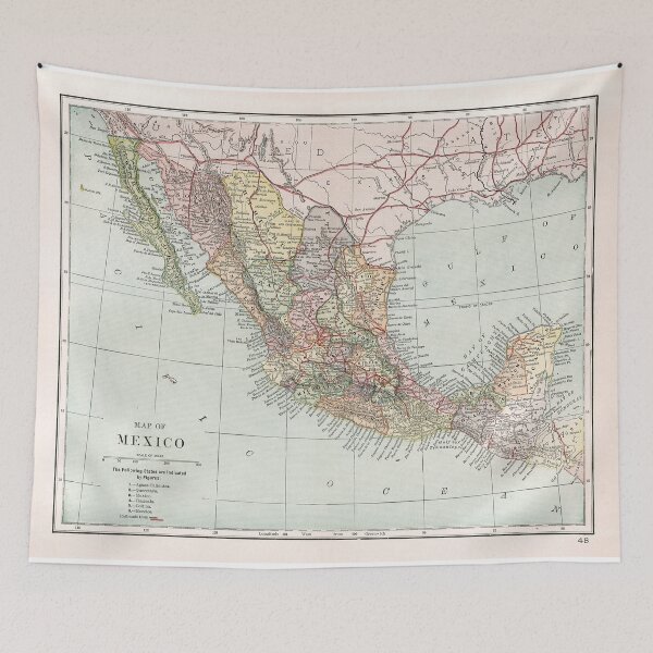 Item preview, Vintage Map of Mexico designed and sold by IndigoTDesigns.