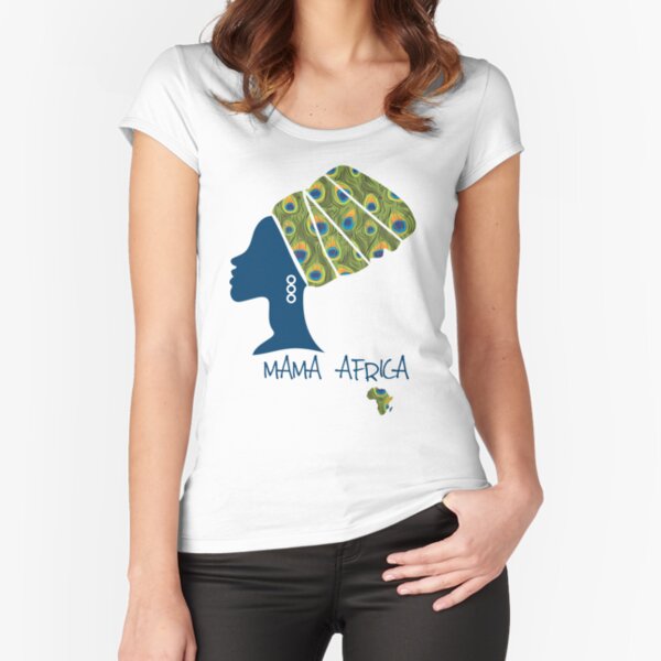 Mama Africa - Blue Fitted Scoop T-Shirt