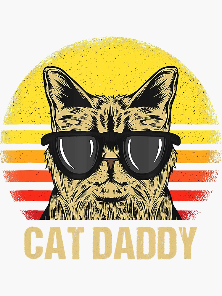 "Mens Cat Daddy Father's Day Cat Dad" Sticker by suarezpapaya Redbubble