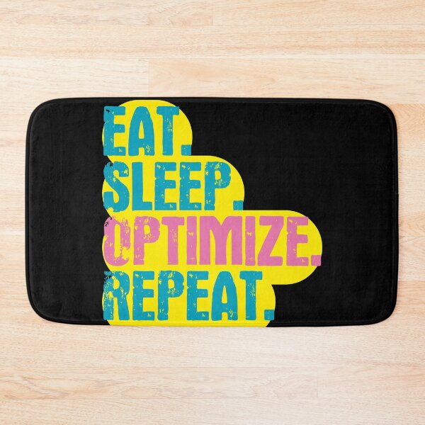 Item preview, Eat Sleep Optimize Repeat - Funny Retro Vintage Colors Typography Satire designed and sold by FunnyHomeQuotes.