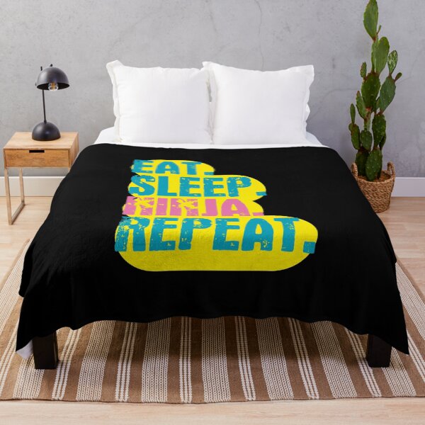 Item preview, Eat Sleep Ninja Repeat - Funny Retro Vintage Colors Typography Satire designed and sold by FunnyHomeQuotes.