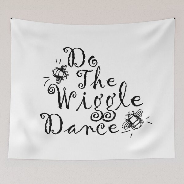 Item preview, Do The Wiggle Dance - Black Text with Wiggling Bees designed and sold by MountMercantile.