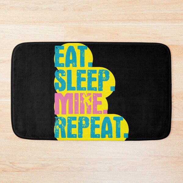 Item preview, Eat Sleep Mine Repeat - Funny Retro Vintage Colors Typography Satire designed and sold by FunnyHomeQuotes.