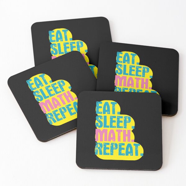 Item preview, Eat Sleep Math Repeat - Funny Retro Vintage Colors Typography Satire designed and sold by FunnyHomeQuotes.