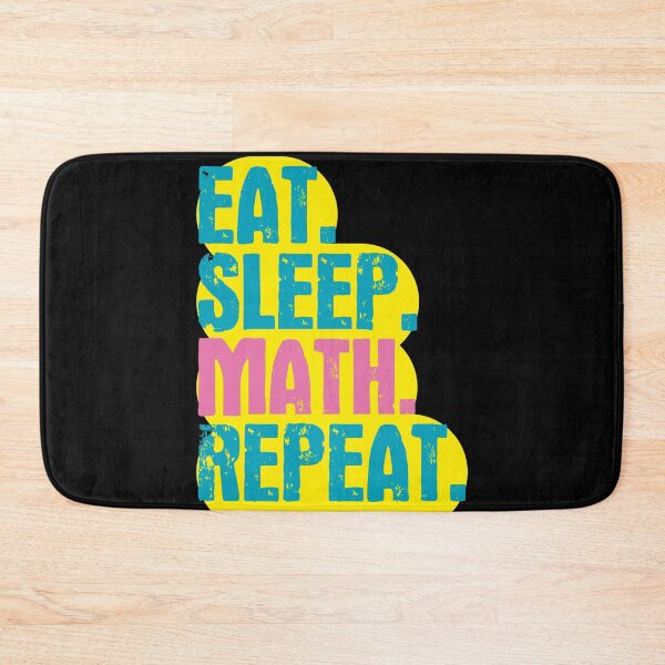 Item preview, Eat Sleep Math Repeat - Funny Retro Vintage Colors Typography Satire designed and sold by FunnyHomeQuotes.