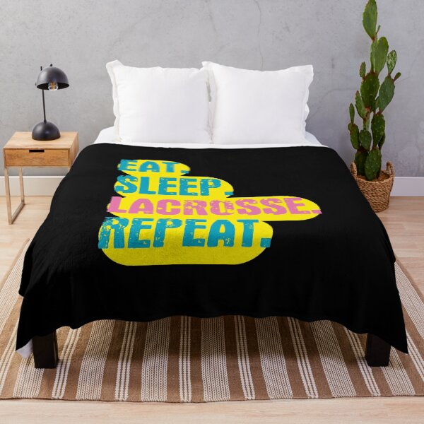 Item preview, Eat Sleep Lacrosse Repeat - Funny Retro Vintage Colors Typography Satire designed and sold by FunnyHomeQuotes.