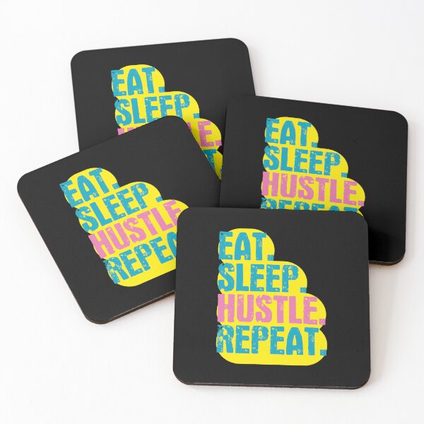 Item preview, Eat Sleep Hustle Repeat - Funny Retro Vintage Colors Typography Satire designed and sold by FunnyHomeQuotes.