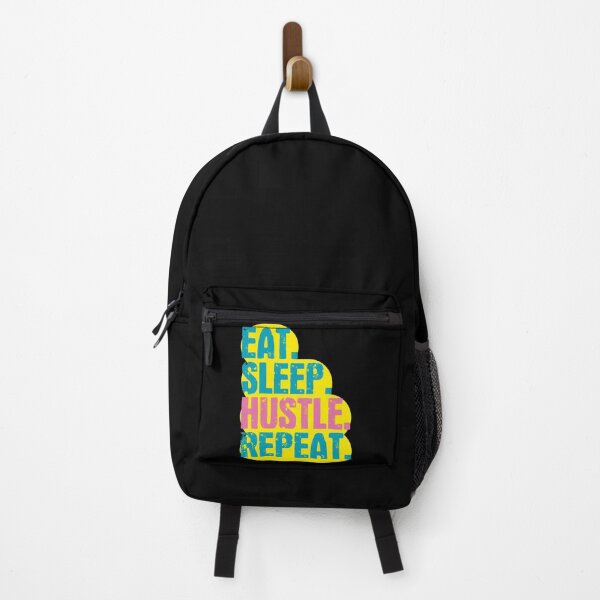 Item preview, Eat Sleep Hustle Repeat - Funny Retro Vintage Colors Typography Satire designed and sold by FunnyHomeQuotes.