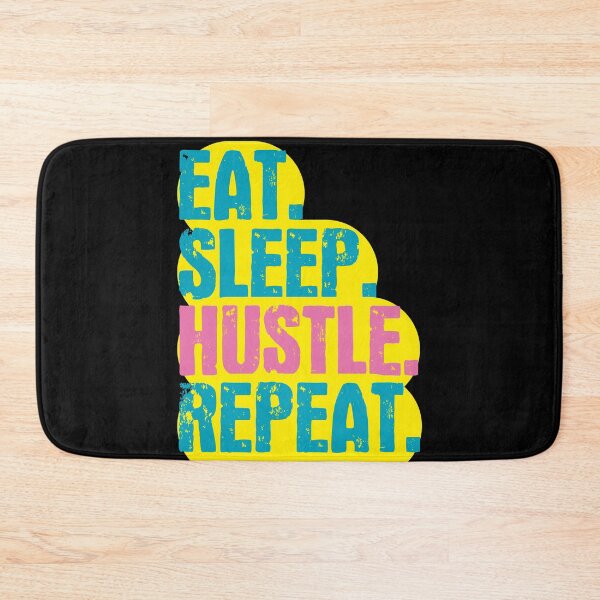 Item preview, Eat Sleep Hustle Repeat - Funny Retro Vintage Colors Typography Satire designed and sold by FunnyHomeQuotes.