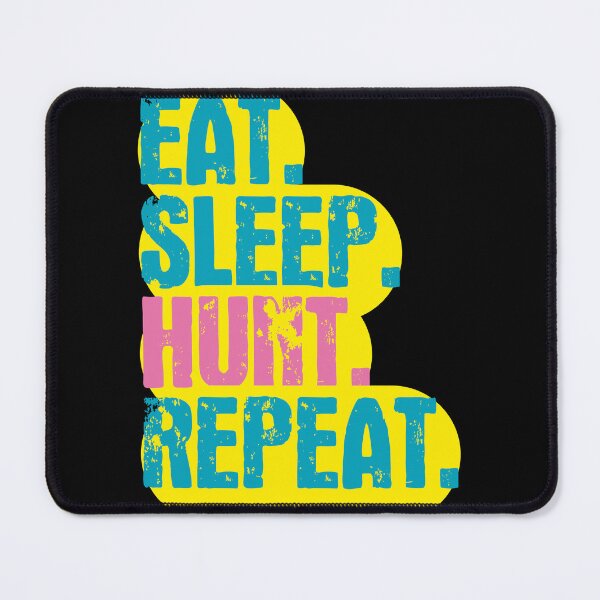Item preview, Eat Sleep Hunt Repeat - Funny Retro Vintage Colors Typography Satire designed and sold by FunnyHomeQuotes.