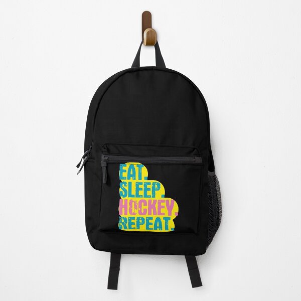 Item preview, Eat Sleep Hockey Repeat - Funny Retro Vintage Colors Typography Satire designed and sold by FunnyHomeQuotes.