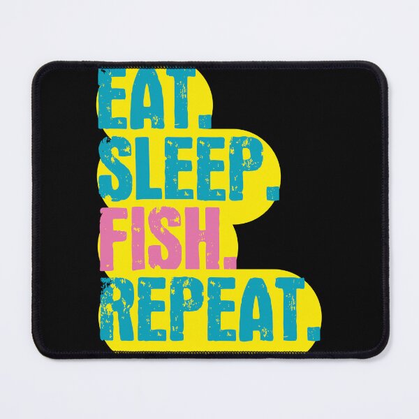 Item preview, Eat Sleep Fish Repeat - Funny Retro Vintage Colors Typography Satire designed and sold by FunnyHomeQuotes.