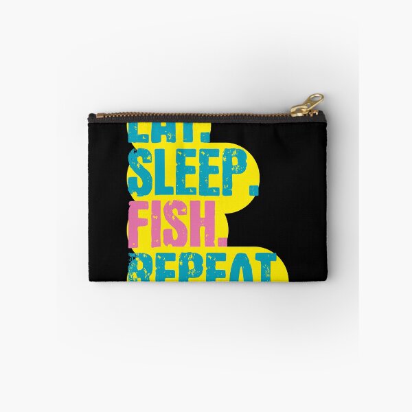 Item preview, Eat Sleep Fish Repeat - Funny Retro Vintage Colors Typography Satire designed and sold by FunnyHomeQuotes.