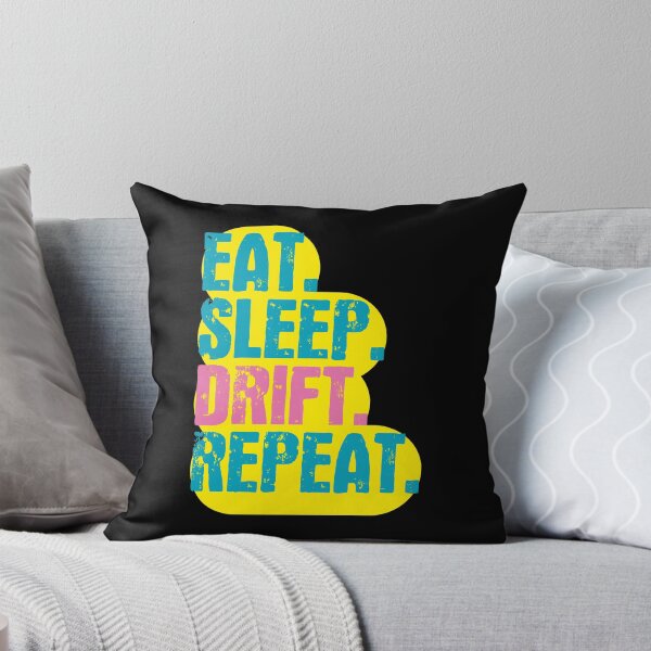 Item preview, Eat Sleep Drift Repeat - Funny Retro Vintage Colors Typography Satire designed and sold by FunnyHomeQuotes.