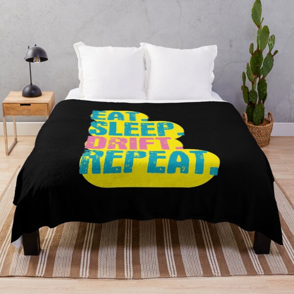 Item preview, Eat Sleep Drift Repeat - Funny Retro Vintage Colors Typography Satire designed and sold by FunnyHomeQuotes.