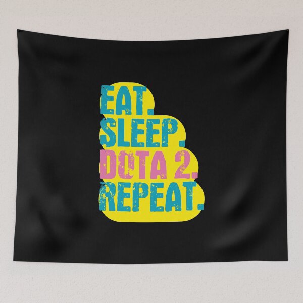 Item preview, Eat Sleep Dota 2 Repeat - Funny Retro Vintage Colors Typography Satire designed and sold by FunnyHomeQuotes.