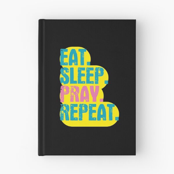 Item preview, Eat Sleep Pray Repeat - Funny Retro Vintage Colors Typography Satire designed and sold by FunnyHomeQuotes.