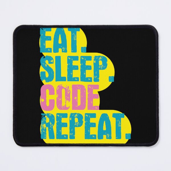 Item preview, Eat Sleep Code Repeat - Funny Retro Vintage Colors Typography Satire designed and sold by FunnyHomeQuotes.