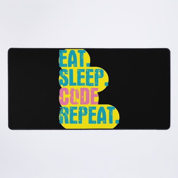 Item preview, Eat Sleep Code Repeat - Funny Retro Vintage Colors Typography Satire designed and sold by FunnyHomeQuotes.