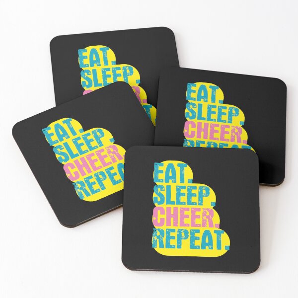 Item preview, Eat Sleep Cheer Repeat - Funny Retro Vintage Colors Typography Satire designed and sold by FunnyHomeQuotes.
