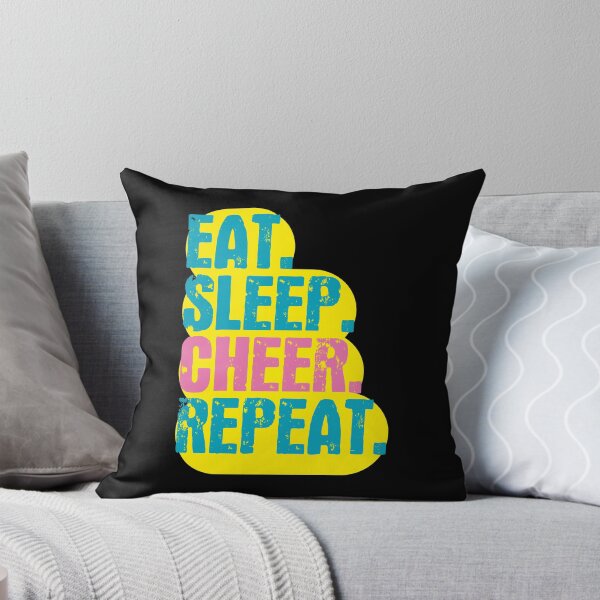 Item preview, Eat Sleep Cheer Repeat - Funny Retro Vintage Colors Typography Satire designed and sold by FunnyHomeQuotes.