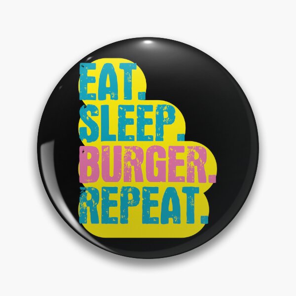 Item preview, Eat Sleep Burger Repeat - Funny Retro Vintage Colors Typography Satire designed and sold by FunnyHomeQuotes.