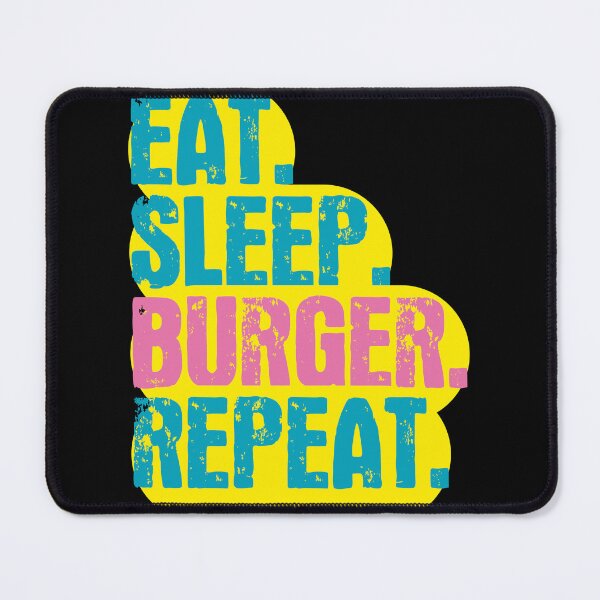 Item preview, Eat Sleep Burger Repeat - Funny Retro Vintage Colors Typography Satire designed and sold by FunnyHomeQuotes.