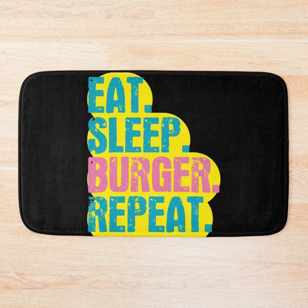 Item preview, Eat Sleep Burger Repeat - Funny Retro Vintage Colors Typography Satire designed and sold by FunnyHomeQuotes.