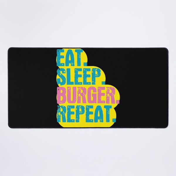 Item preview, Eat Sleep Burger Repeat - Funny Retro Vintage Colors Typography Satire designed and sold by FunnyHomeQuotes.
