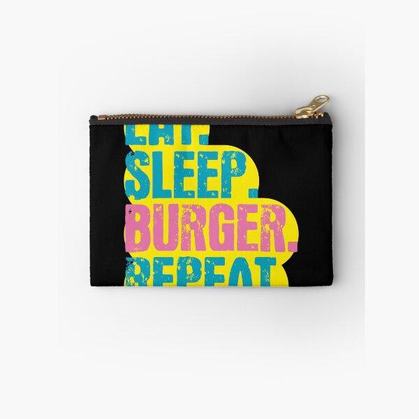Item preview, Eat Sleep Burger Repeat - Funny Retro Vintage Colors Typography Satire designed and sold by FunnyHomeQuotes.