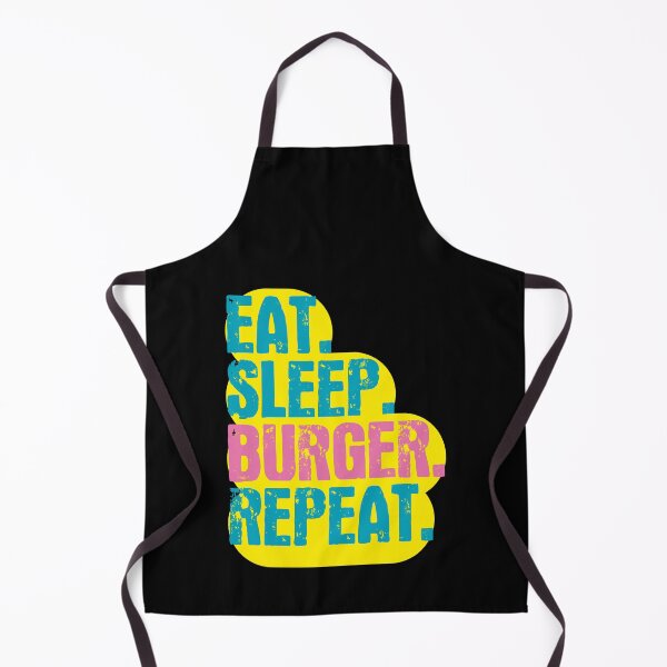 Item preview, Eat Sleep Burger Repeat - Funny Retro Vintage Colors Typography Satire designed and sold by FunnyHomeQuotes.