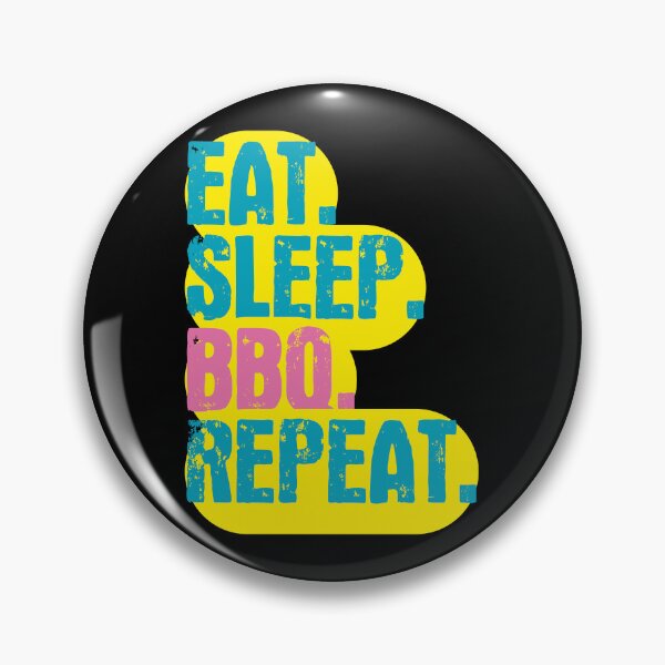 Item preview, Eat Sleep BBQ Repeat - Funny Retro Vintage Colors Typography Satire designed and sold by FunnyHomeQuotes.