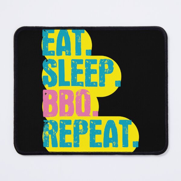Item preview, Eat Sleep BBQ Repeat - Funny Retro Vintage Colors Typography Satire designed and sold by FunnyHomeQuotes.
