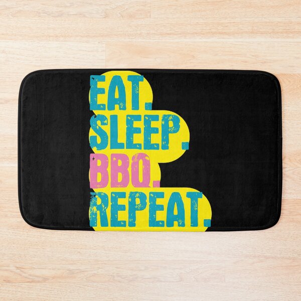 Item preview, Eat Sleep BBQ Repeat - Funny Retro Vintage Colors Typography Satire designed and sold by FunnyHomeQuotes.